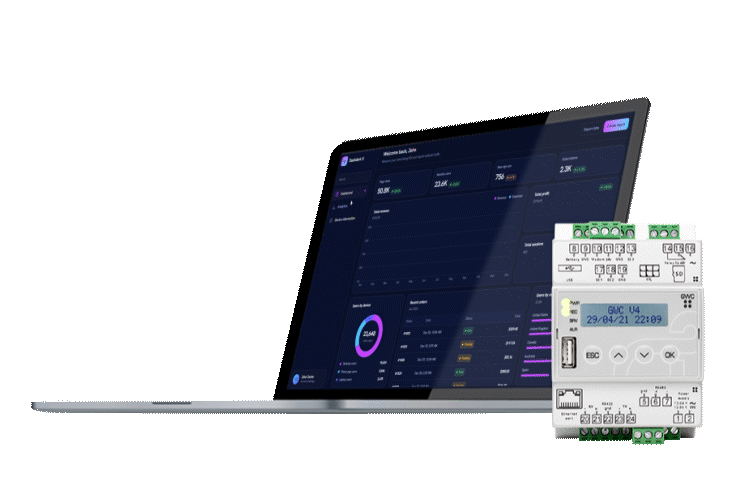 Datalogger GWC Higeco e interfaccia dashboard generica